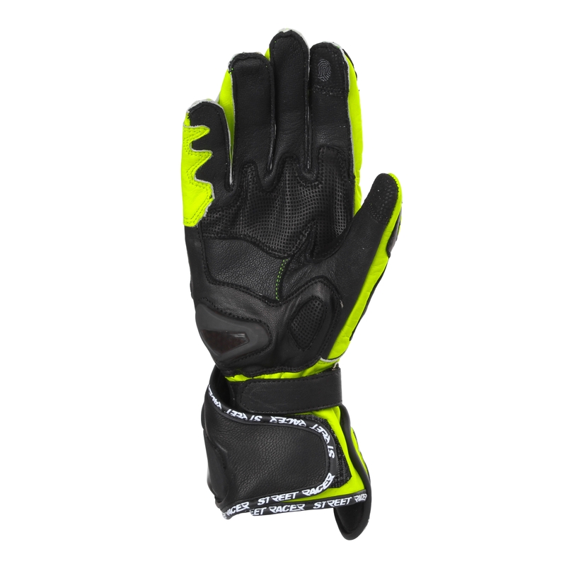 Gants moto Street Racer Virus 2 noir-jaune fluo - Qualité II - II. qualité
