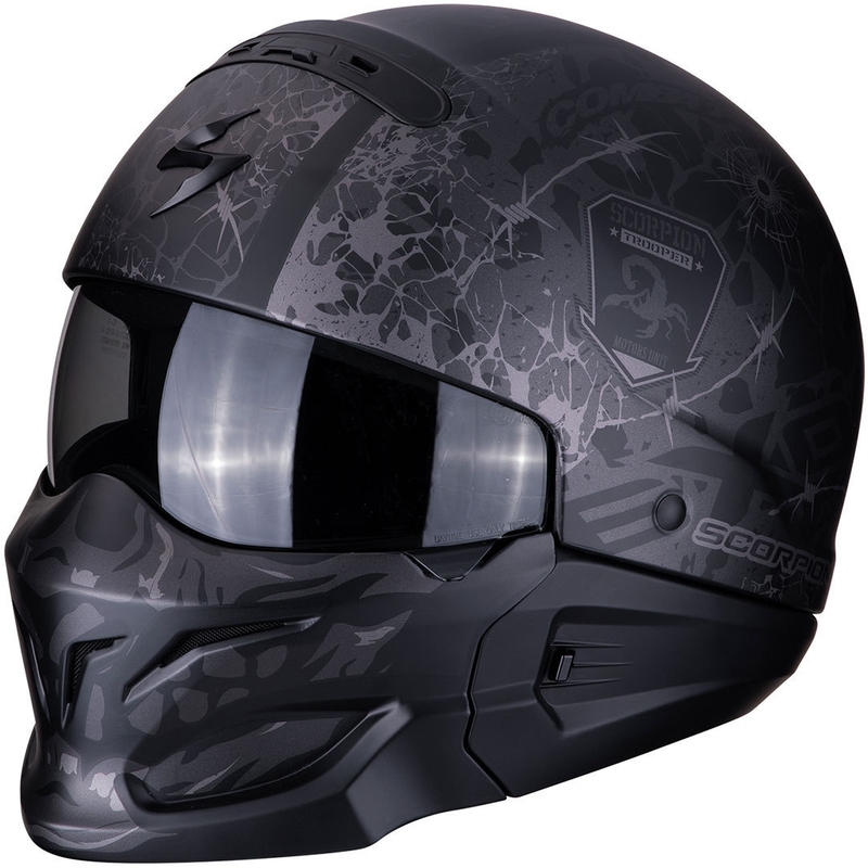 Přilba Scorpion EXO-COMBAT Stealth černo-stříbrná