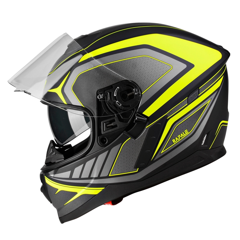 Casque moto intégral Lazer Rafale Hexa noir-jaune fluo soldes