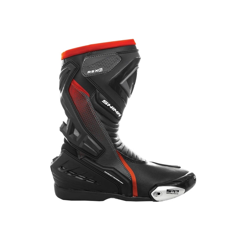 Bottes moto Shima RSX-6 noir-rouge fluo