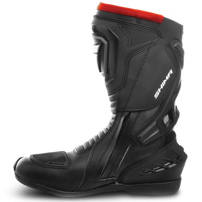 Bottes moto Shima RSX-6 noir-rouge fluo