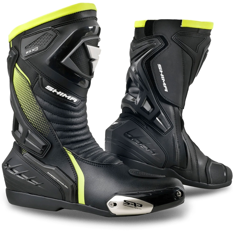 Bottes moto Shima RSX-6 jaune fluo