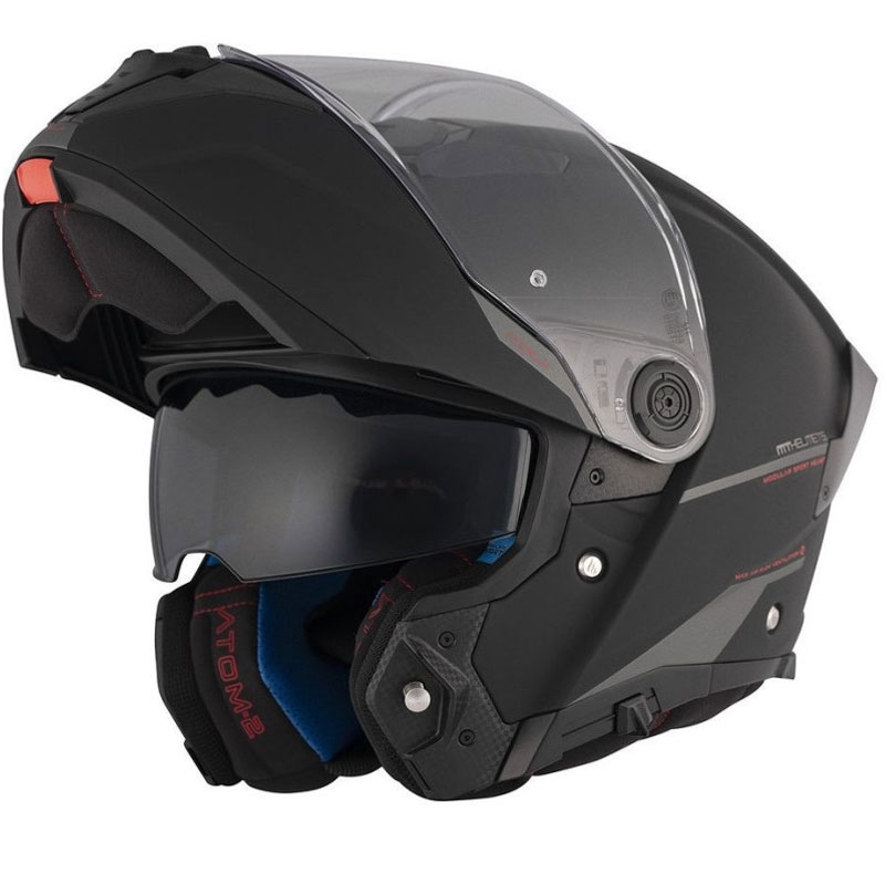 Casque moto modulable MT ATOM 2 SV SOLID A1 noir mat