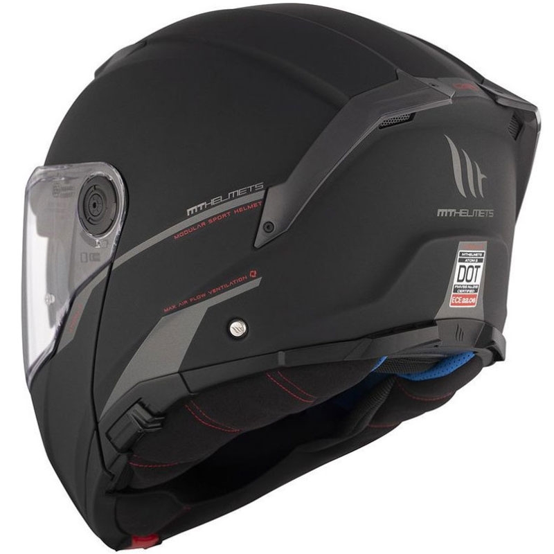 Casque moto modulable MT ATOM 2 SV SOLID A1 noir mat