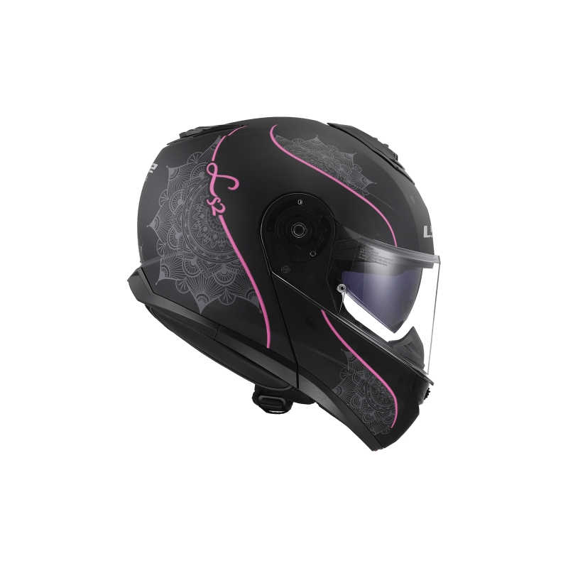 Casque modulable LS2 FF908 Strobe II Lux noir-rose