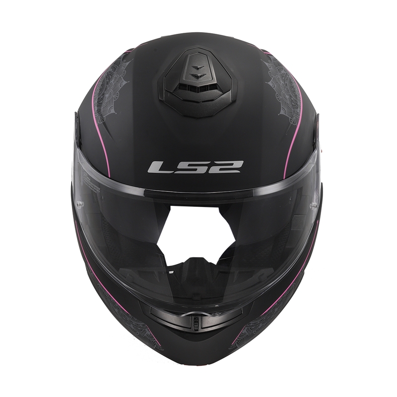 Casque modulable LS2 FF908 Strobe II Lux noir-rose
