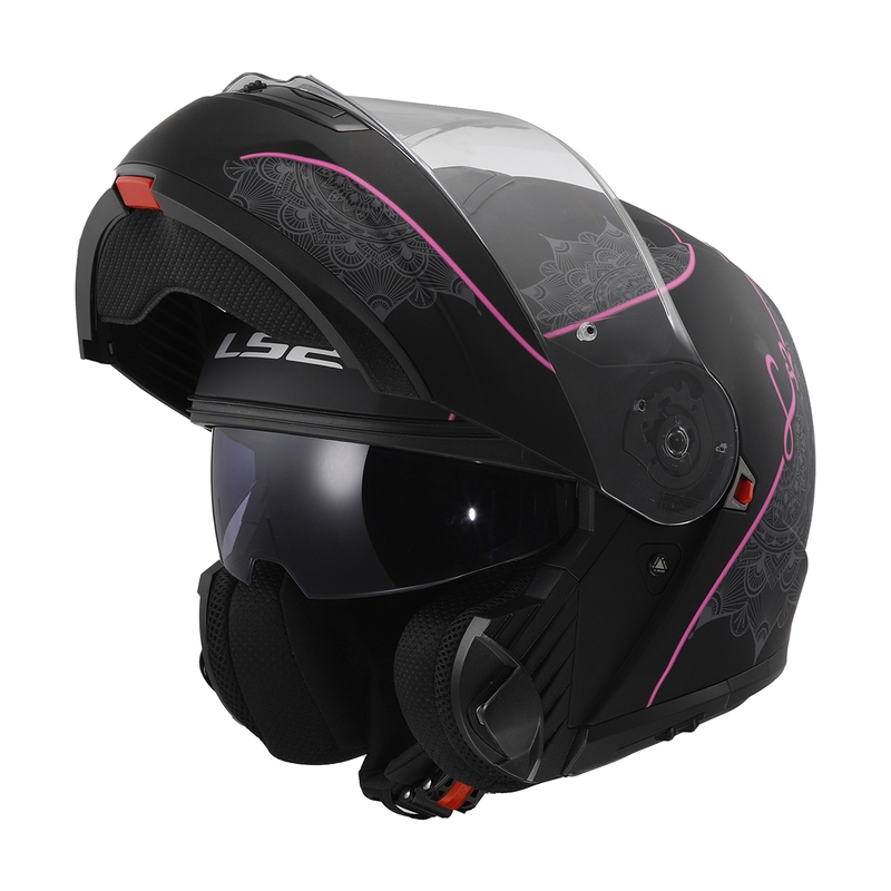 Casque modulable LS2 FF908 Strobe II Lux noir-rose