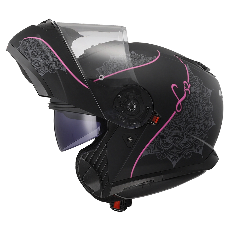 Casque modulable LS2 FF908 Strobe II Lux noir-rose