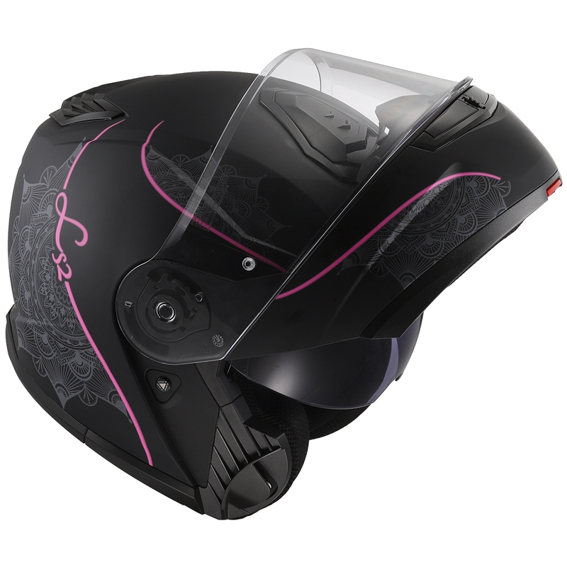 Casque modulable LS2 FF908 Strobe II Lux noir-rose