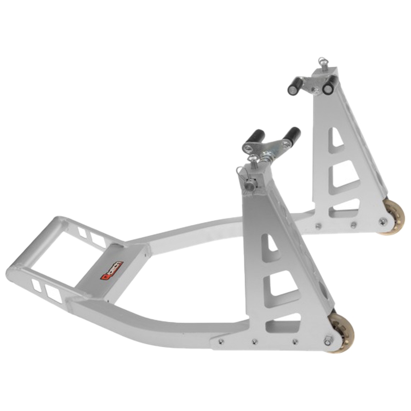 Béquille moto Q-TECH avant aluminium argent