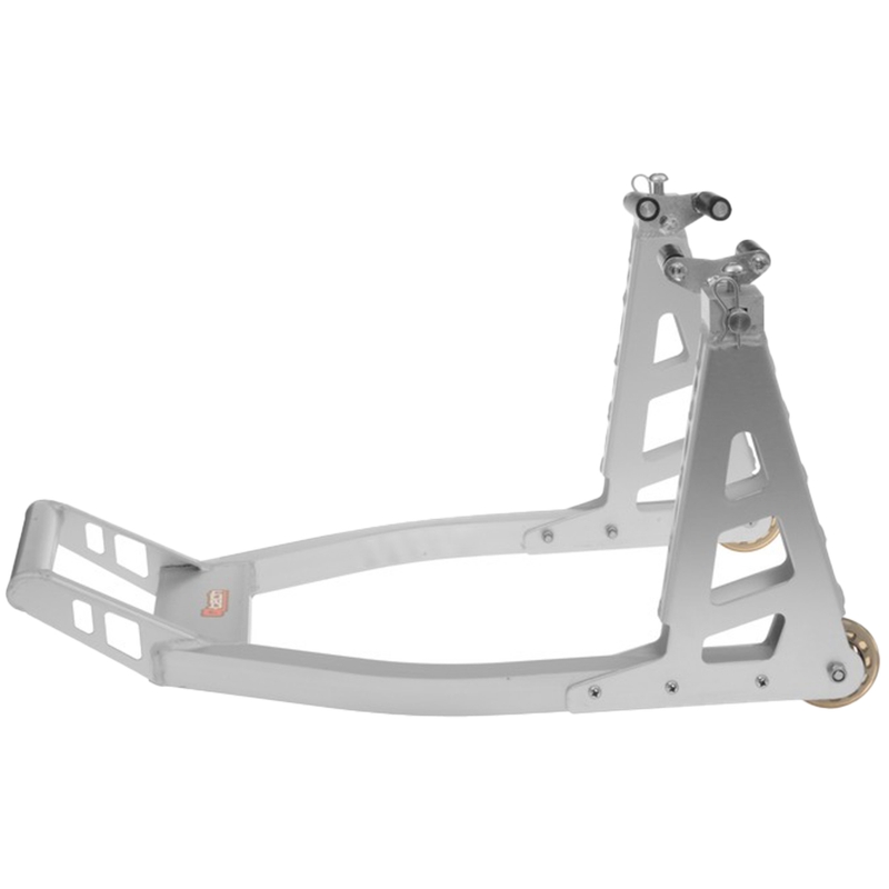 Béquille moto Q-TECH avant aluminium argent