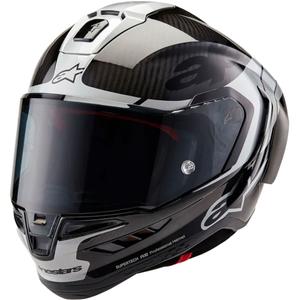Casque moto intégral Alpinestars Supertech R-10 Element en carbone argent-noir