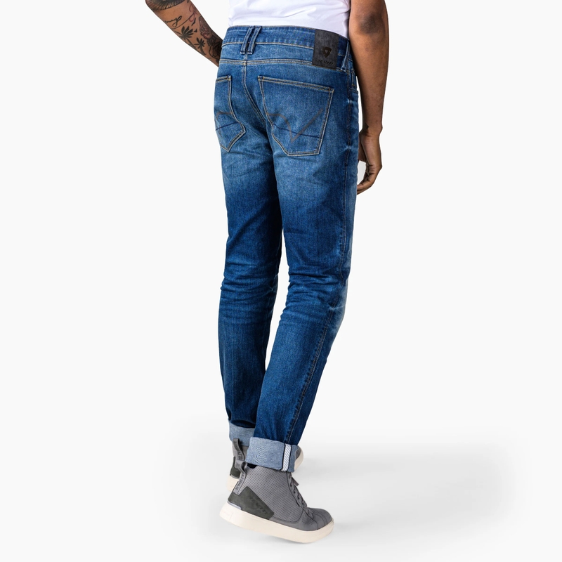 Jean moto Revit Carlin SK bleu court