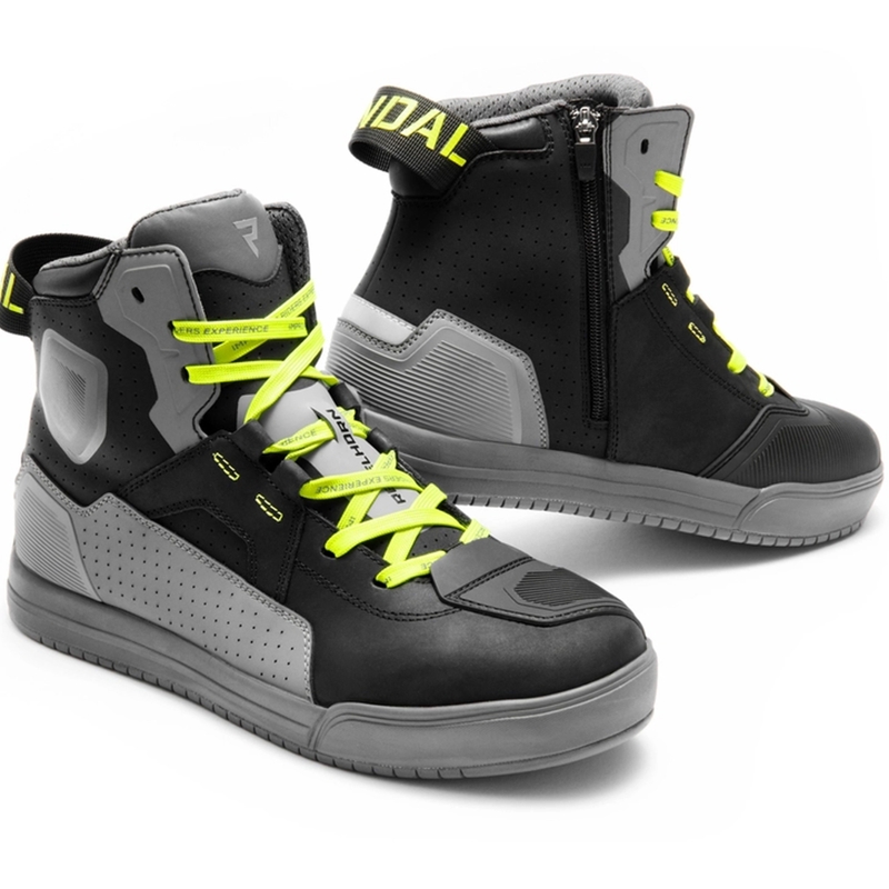 Bottes de moto Rebelhorn Vandal II noir-gris-jaune fluo