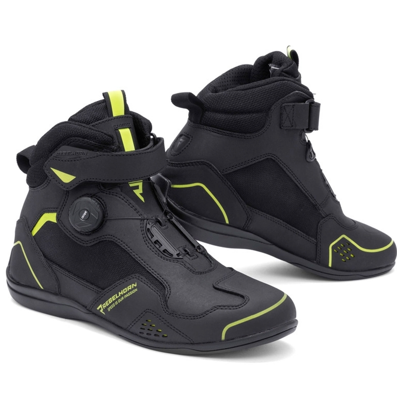 Bottes moto Rebelhorn Spark II noir-jaune fluo