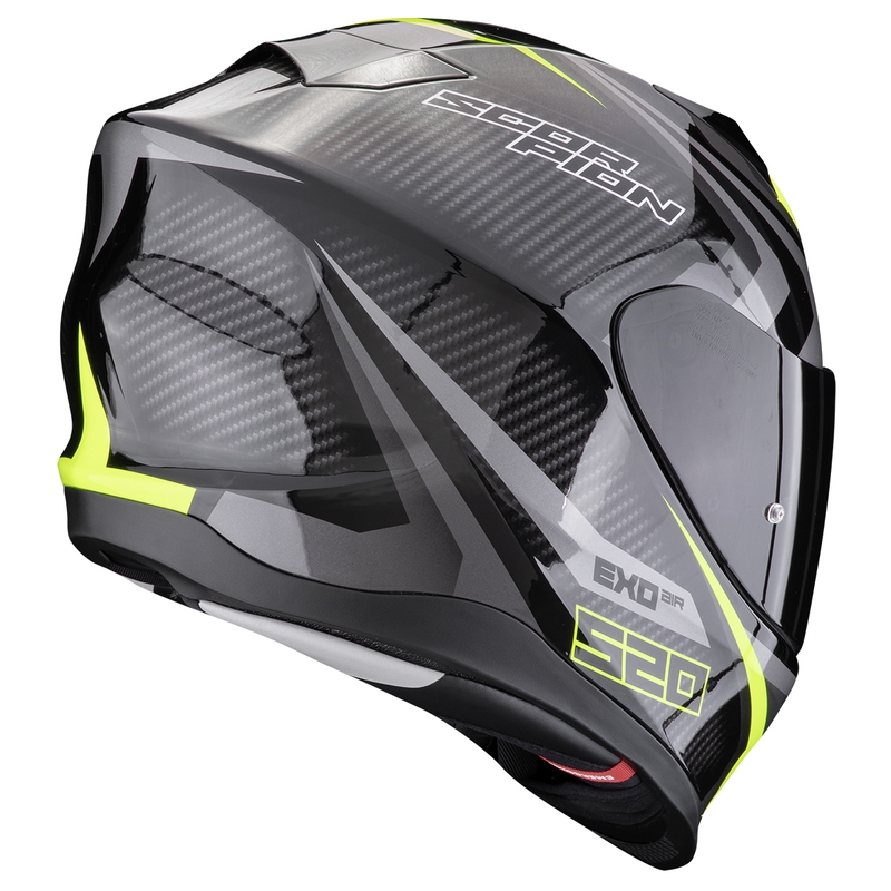 Casque moto intégral Scorpion EXO-520 EVO AIR TERRA noir-argent-jaune fluo soldes