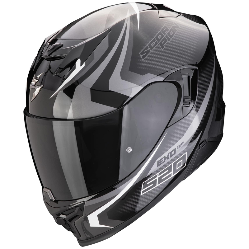 Casque moto intégral Scorpion EXO-520 EVO AIR TERRA noir-argent-blanc soldes