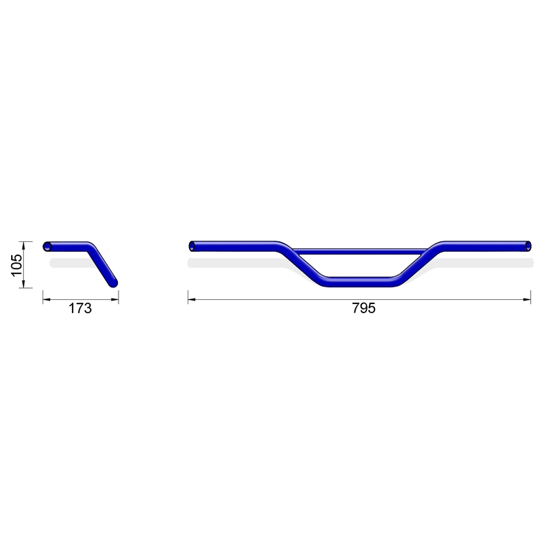 Guidon moto Highsider Pro Cross MX2 22 mm noir