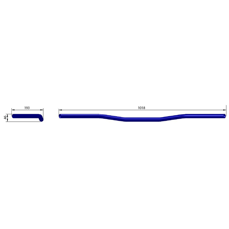 Guidon moto Highsider Pro Wide Bar L11 1" pouce, 95 mm chromé