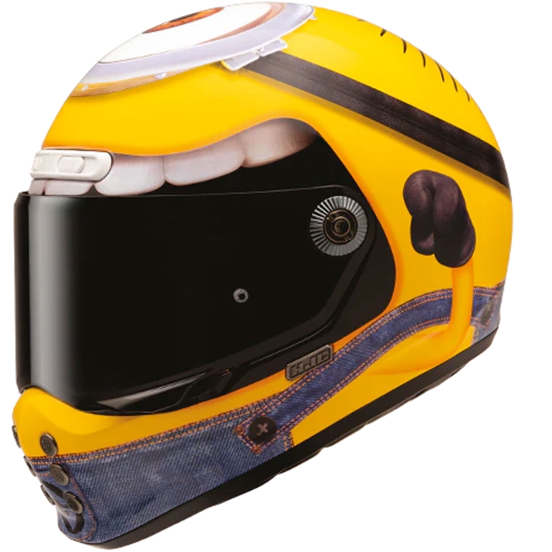 Casque moto intégral HJC V10 Stuart Minions MC3 Jaune-Bleu