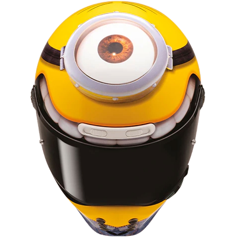 Casque moto intégral HJC V10 Stuart Minions MC3 Jaune-Bleu