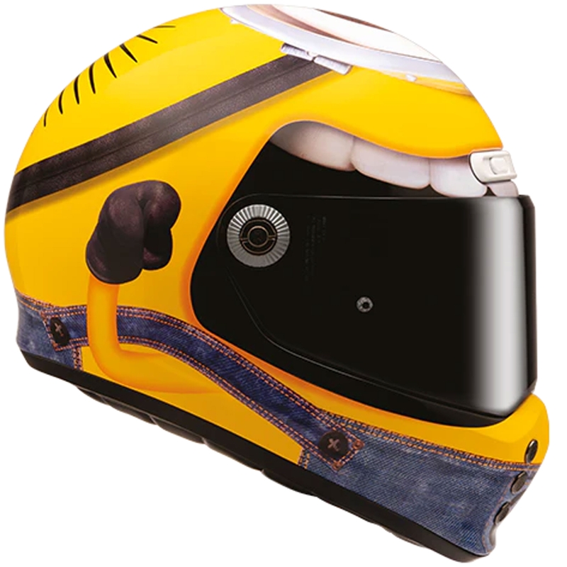 Casque moto intégral HJC V10 Stuart Minions MC3 Jaune-Bleu