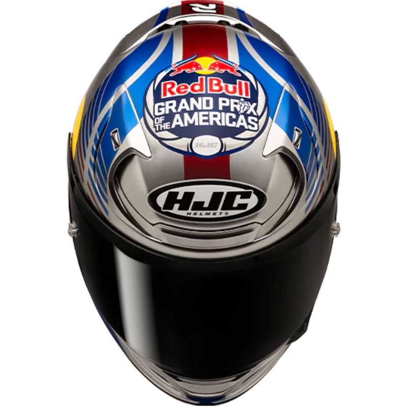 Casque moto intégral HJC RPHA 12 Red Bull Austin GP II MC21 bleu-gris