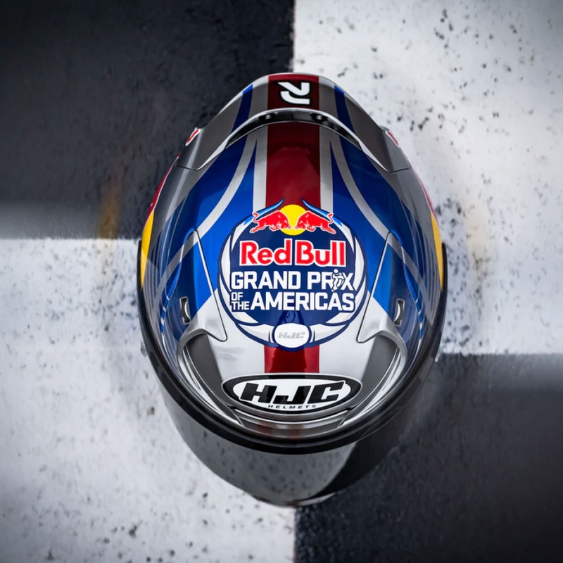 Casque moto intégral HJC RPHA 12 Red Bull Austin GP II MC21 bleu-gris