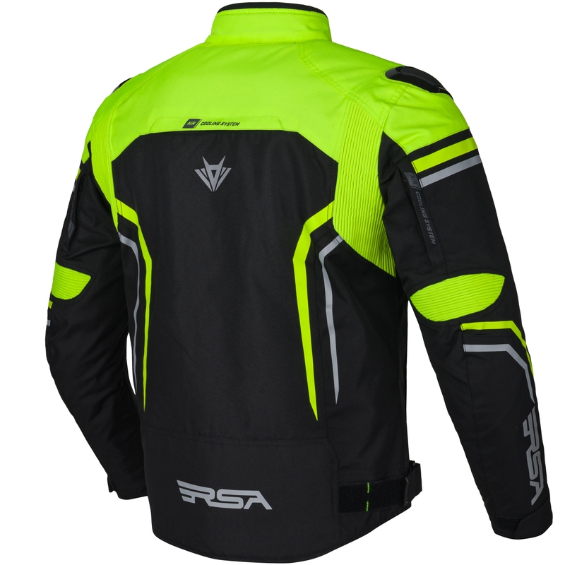 Blouson de moto RSA Compact 2 EVO noir-gris-jaune fluo