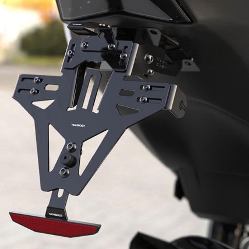 Support de plaque d'immatriculation avec éclairage Highsider Akron-RS PRO BMW S 1000 RR noir