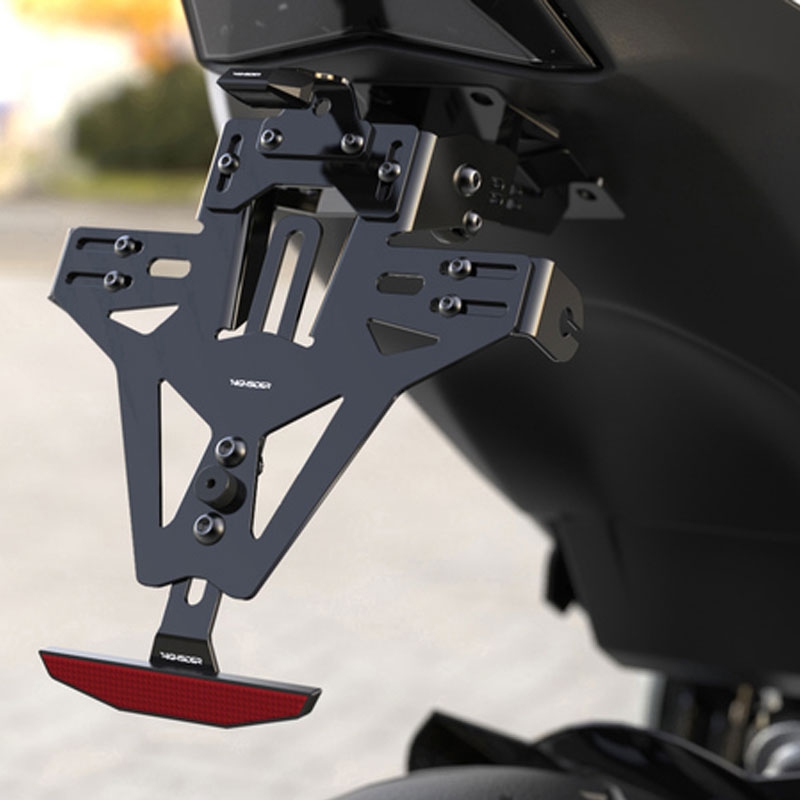 Support de plaque d'immatriculation avec éclairage Highsider Akron RS PRO KTM 690 SUPERMOTO et 690 ENDURO noir