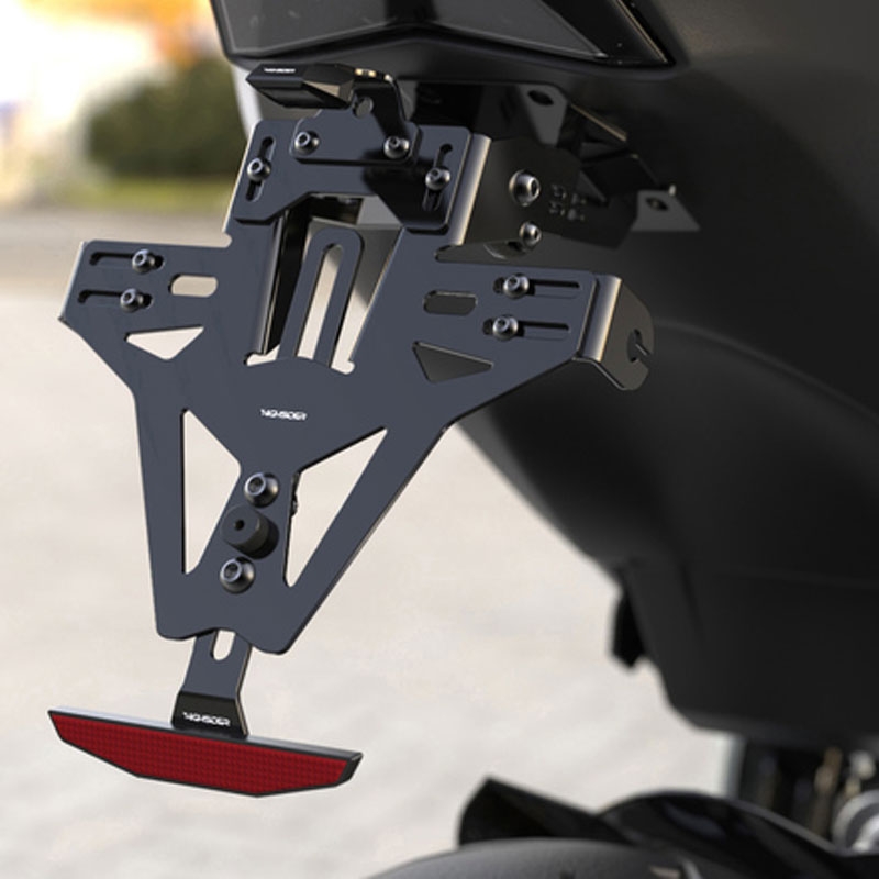 Support de plaque d'immatriculation avec éclairage Highsider Akron RS PRO Triumph SPEED TRIPLE 1050 noir