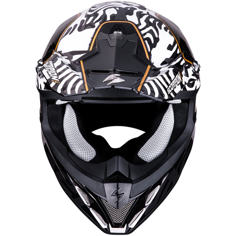 Casque de motocross Scorpion VX-21 Air Gnarly noir et blanc