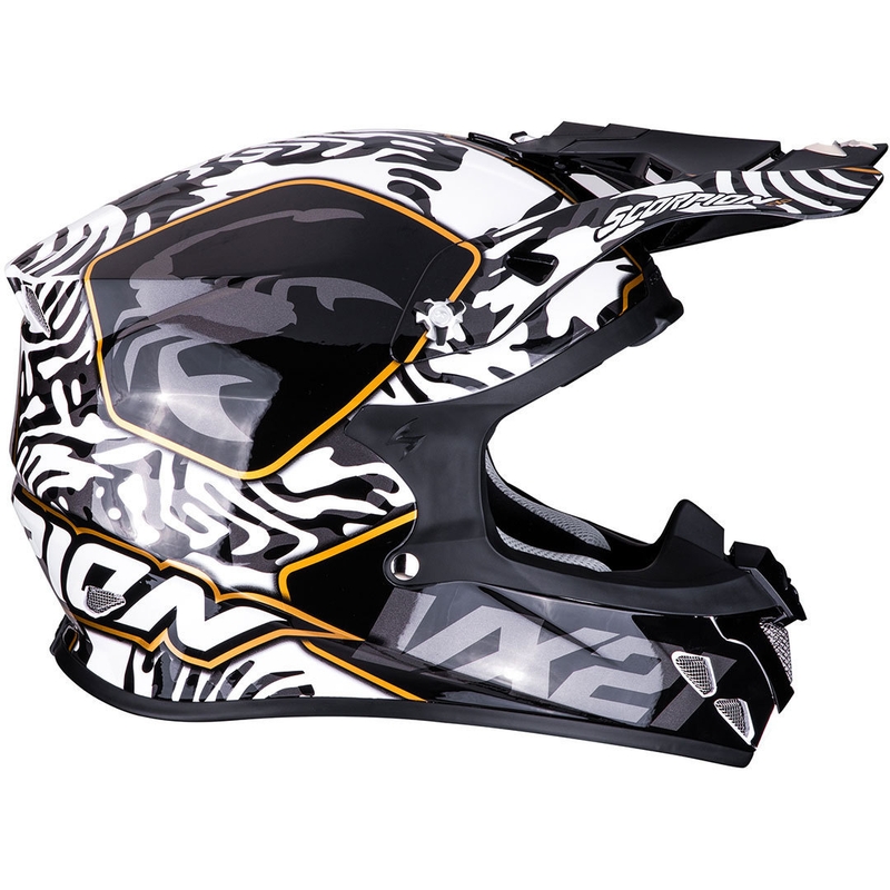 Casque de motocross Scorpion VX-21 Air Gnarly noir et blanc