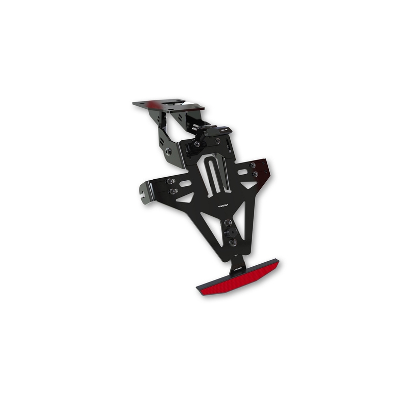 Support de plaque d'immatriculation avec éclairage Highsider Akron RS PRO Kawasaki Ninja, Z750, Z1000 noir