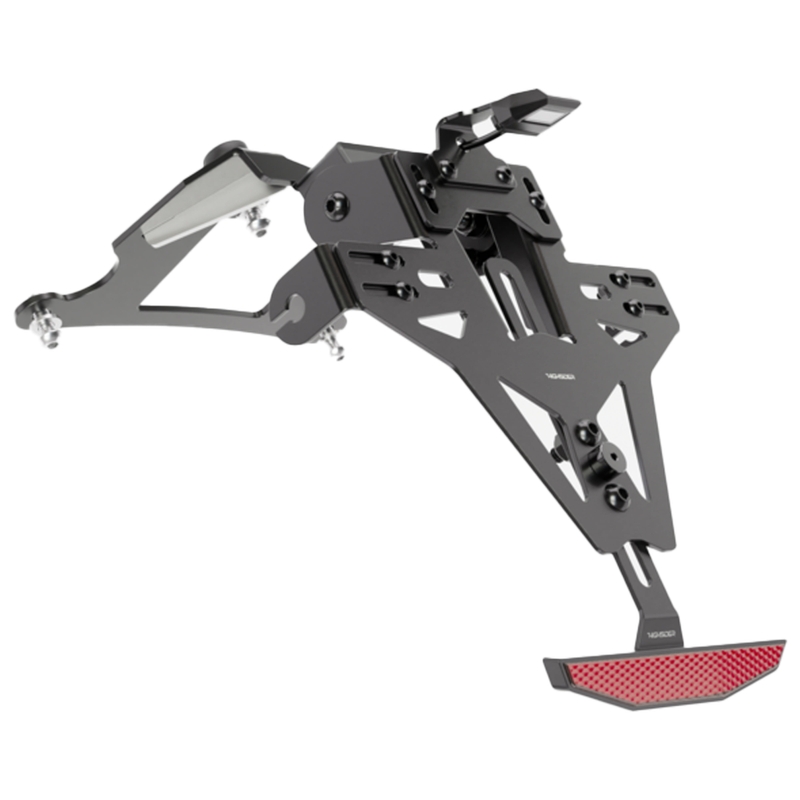 Support de plaque d'immatriculation avec éclairage Highsider Akron RS PRO Kawasaki Z750, Z1000 noir