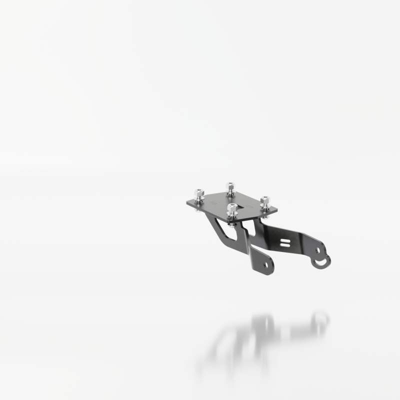 Support de plaque d'immatriculation avec éclairage Highsider Akron RS PRO Kawasaki Z650, Ninja 650 noir