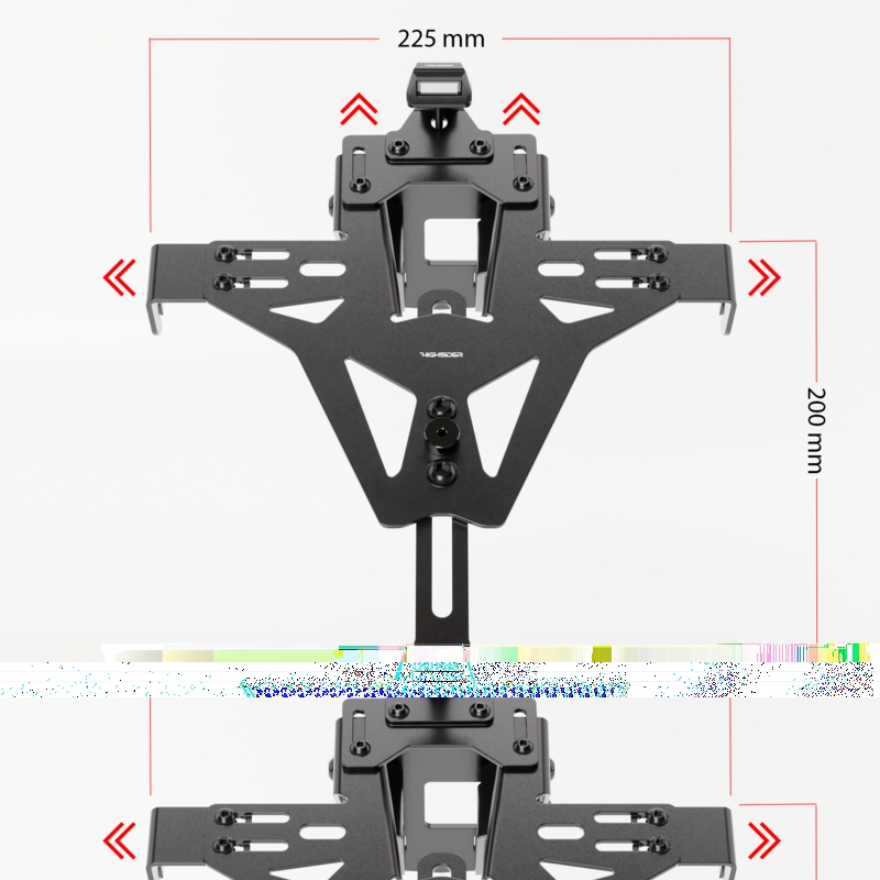 Support de plaque d'immatriculation avec éclairage Highsider Akron RS PRO Suzuki SV 650 (X) noir
