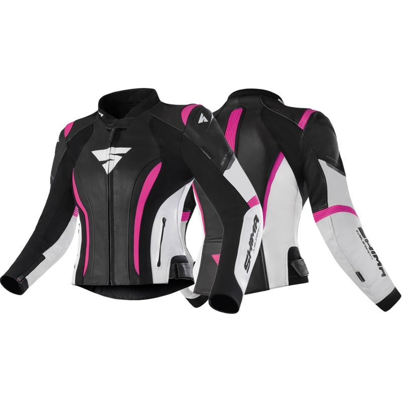 Veste de moto Shima Miura 2.0 pour femme, noir, blanc et rose