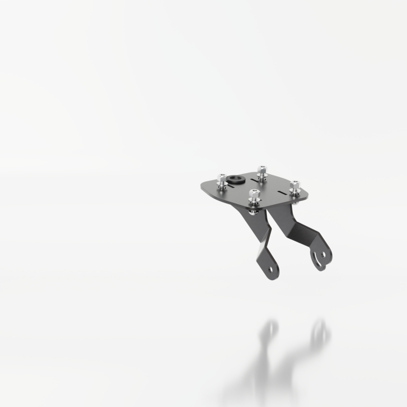 Support de plaque d'immatriculation avec éclairage Highsider Akron RS PRO Yamaha R125, YZF-R125 noir