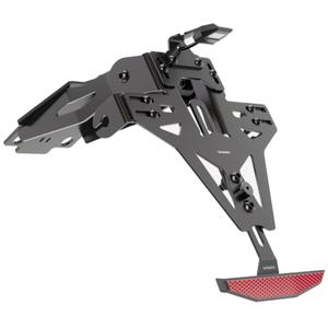 Support de plaque d'immatriculation avec éclairage Highsider Akron RS PRO Yamaha R125, YZF-R125 noir