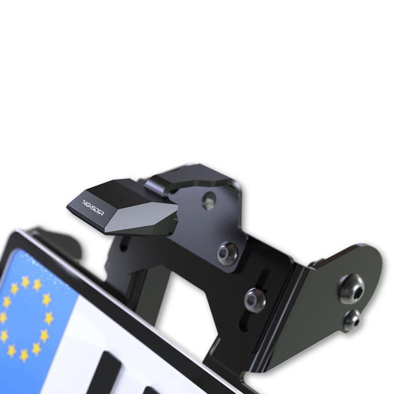 Support de plaque d'immatriculation universel Highsider Akron RS PRO avec éclairage noir