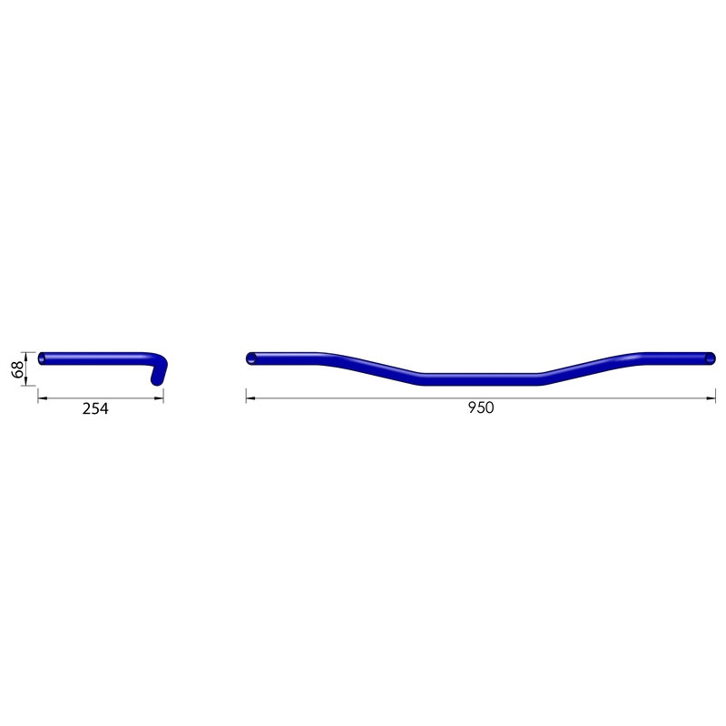 Guidon moto Highsider PRO Old Style L12 95 mm noir