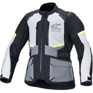 Blouson moto Alpinestars Andes Air Drystar gris clair-gris foncé-noir-jaune fluo