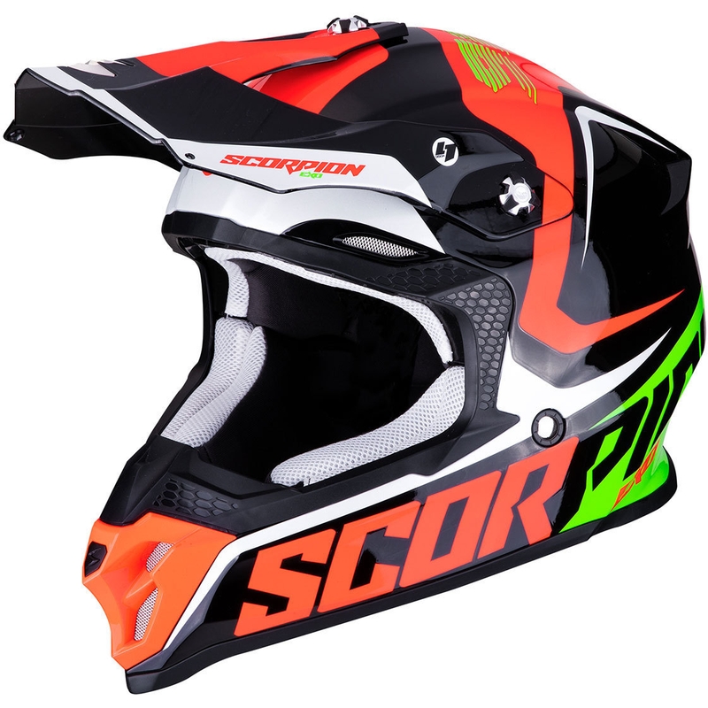 Motokrosová přilba Scorpion VX-16 Air Ernee černo-červeno-zelená
