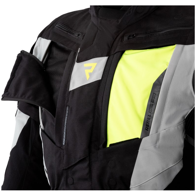Veste de moto Rebelhorn Hardy II gris-noir-jaune fluo soldes