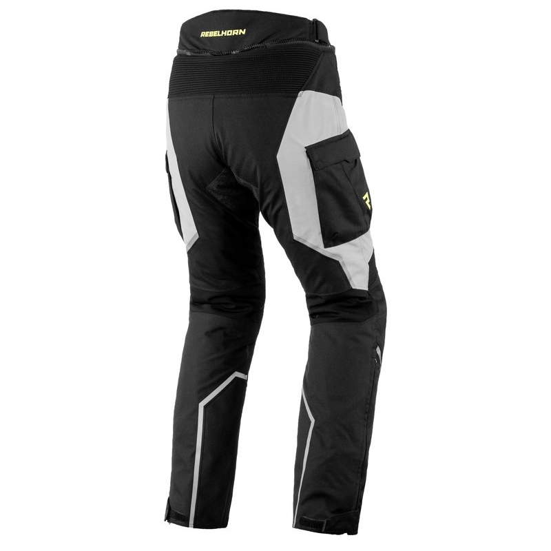 Pantalon de moto Rebelhorn Hardy II gris-noir-jaune fluo soldes