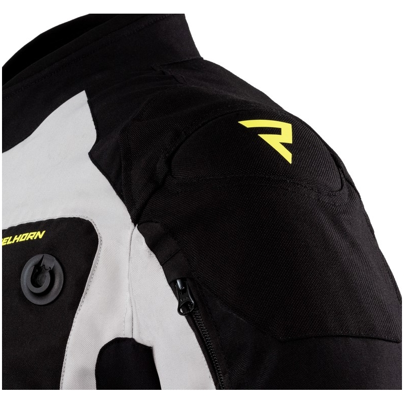 Veste de moto Rebelhorn Borg noir-gris-jaune fluo