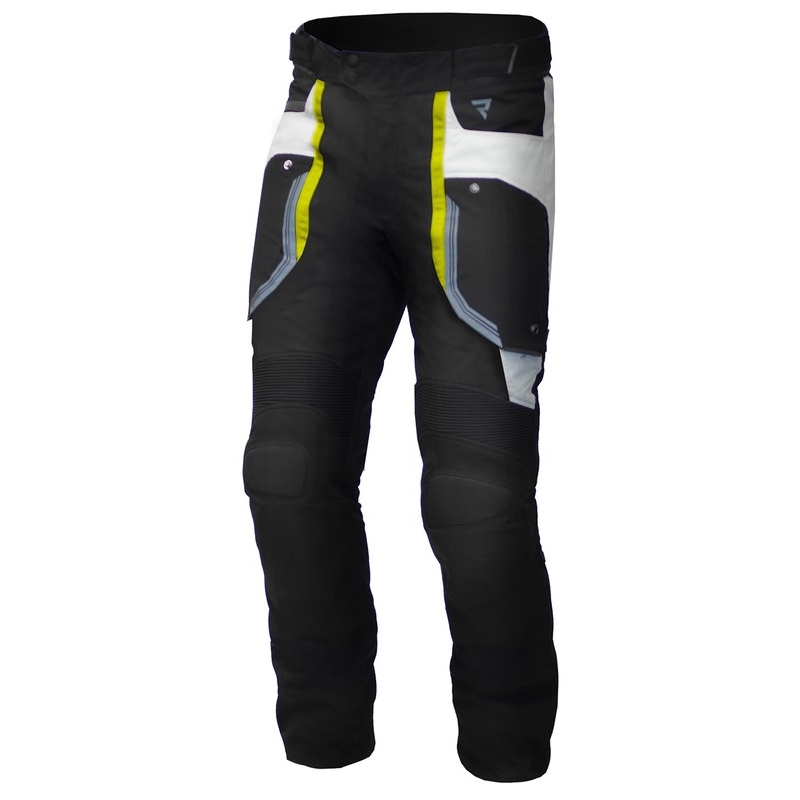 Pantalon de moto Rebelhorn Borg noir-gris-jaune fluo soldes