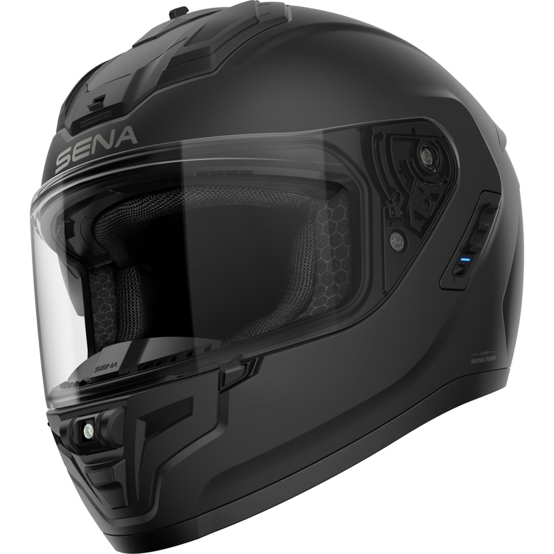 Casque de moto intégral SENA Phantom avec casque en maille, noir mat